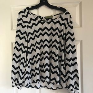 Black and white print blouse